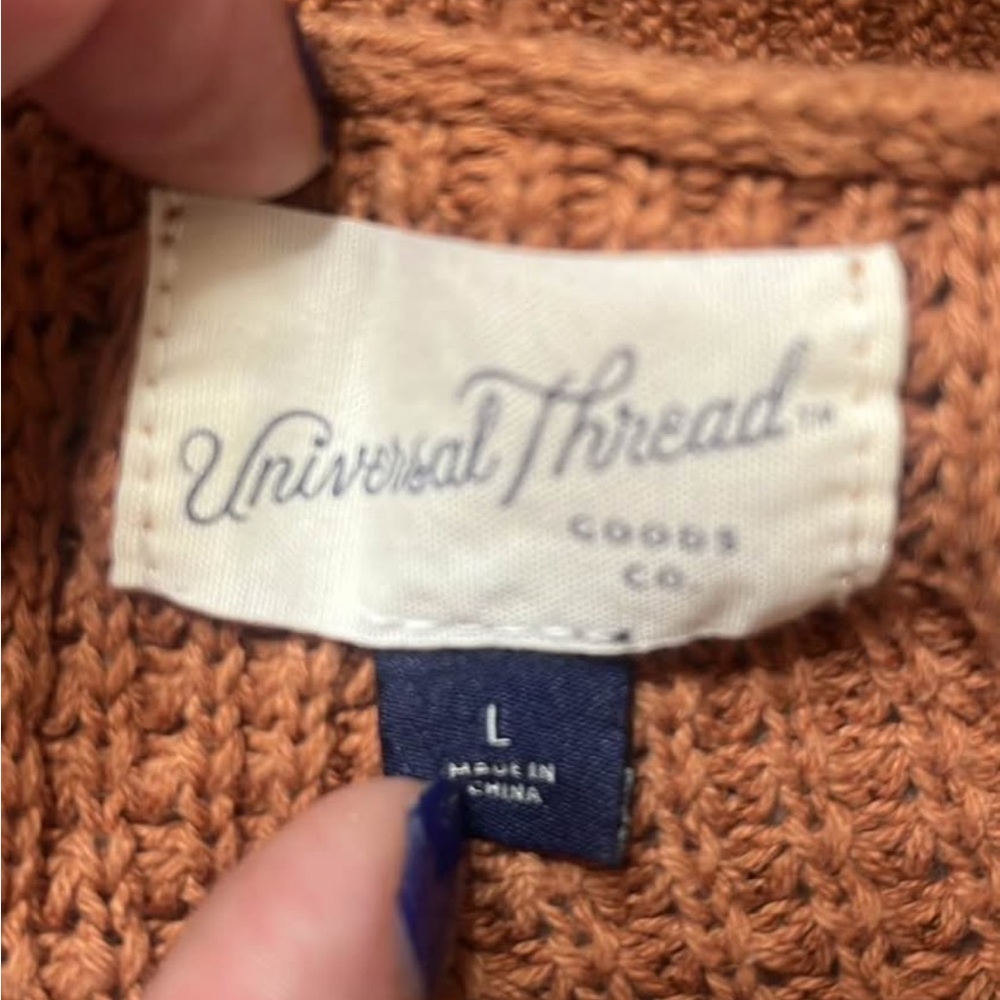 Universal Thread Rust Open-Front Waffle Knit Card… - image 2